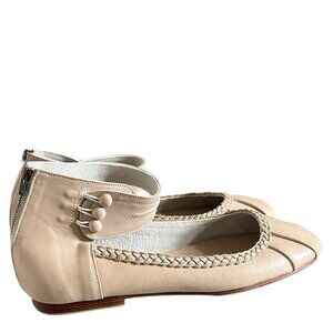 ELF Leather Muse Ballet Flats In Ivory Size 11.5